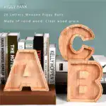👪 Personalized Wooden Piggy Bank LETTER for Boys Girls Adults - Image 6