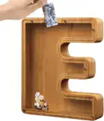 👪 Personalized Wooden Piggy Bank LETTER for Boys Girls Adults - Image 24
