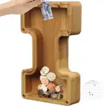👪 Personalized Wooden Piggy Bank LETTER for Boys Girls Adults - Image 27