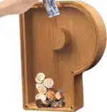 👪 Personalized Wooden Piggy Bank LETTER for Boys Girls Adults - Image 34