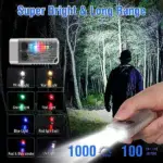 Small Powerful EDC Flashlight with Red UV Blue Light – Super Bright 1000 Lumens